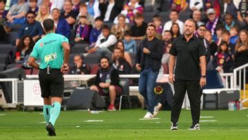 Barcelona boss Flick explains touchline gestures after heated win