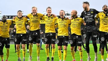 Mjällby wins Swedish league title to cap astounding season