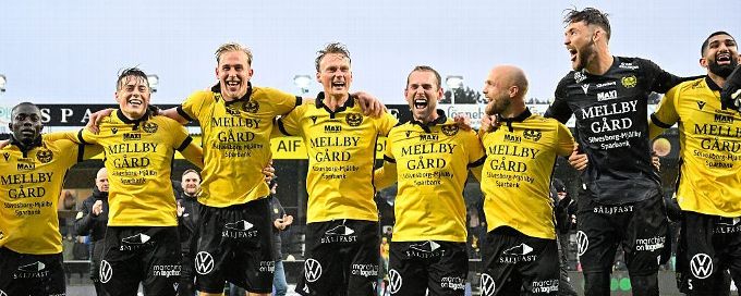 Mjällby wins Swedish league title to cap astounding season