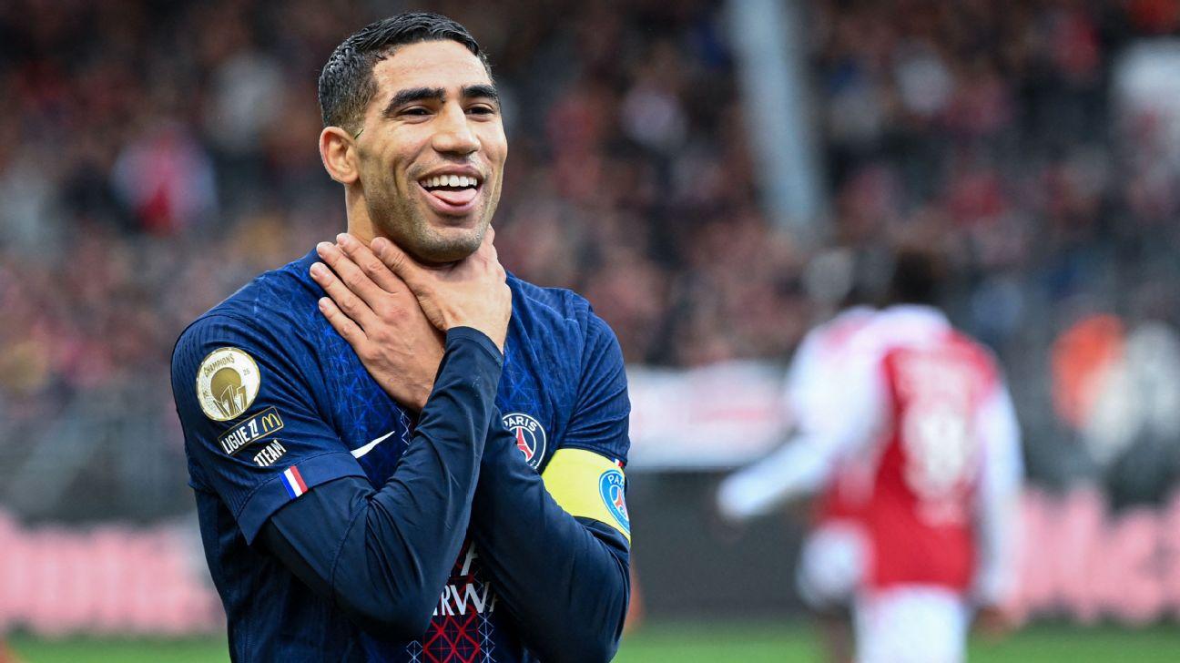 Hakimi struck twice in the space of 10 minutes in the first-half.