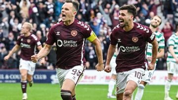 Hearts beat injury-hit Celtic, go eight points clear in SPFL