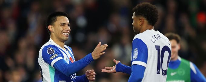 Gomez at the double as Brighton ease to win over Leeds
