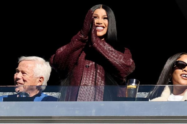 Cardi B & Stefon Diggs Newborn in Patriots Gear Photos Cardi B and Stefon Diggs with their baby