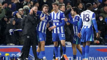 Verbruggen saves late penalty as Brighton fight back to beat Brentford