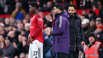 Mainoo's brother dons 'Free Kobbie' shirt at Old Trafford