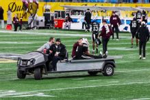 Mississippi State's Taylor carted off with injury; Lebby hopeful