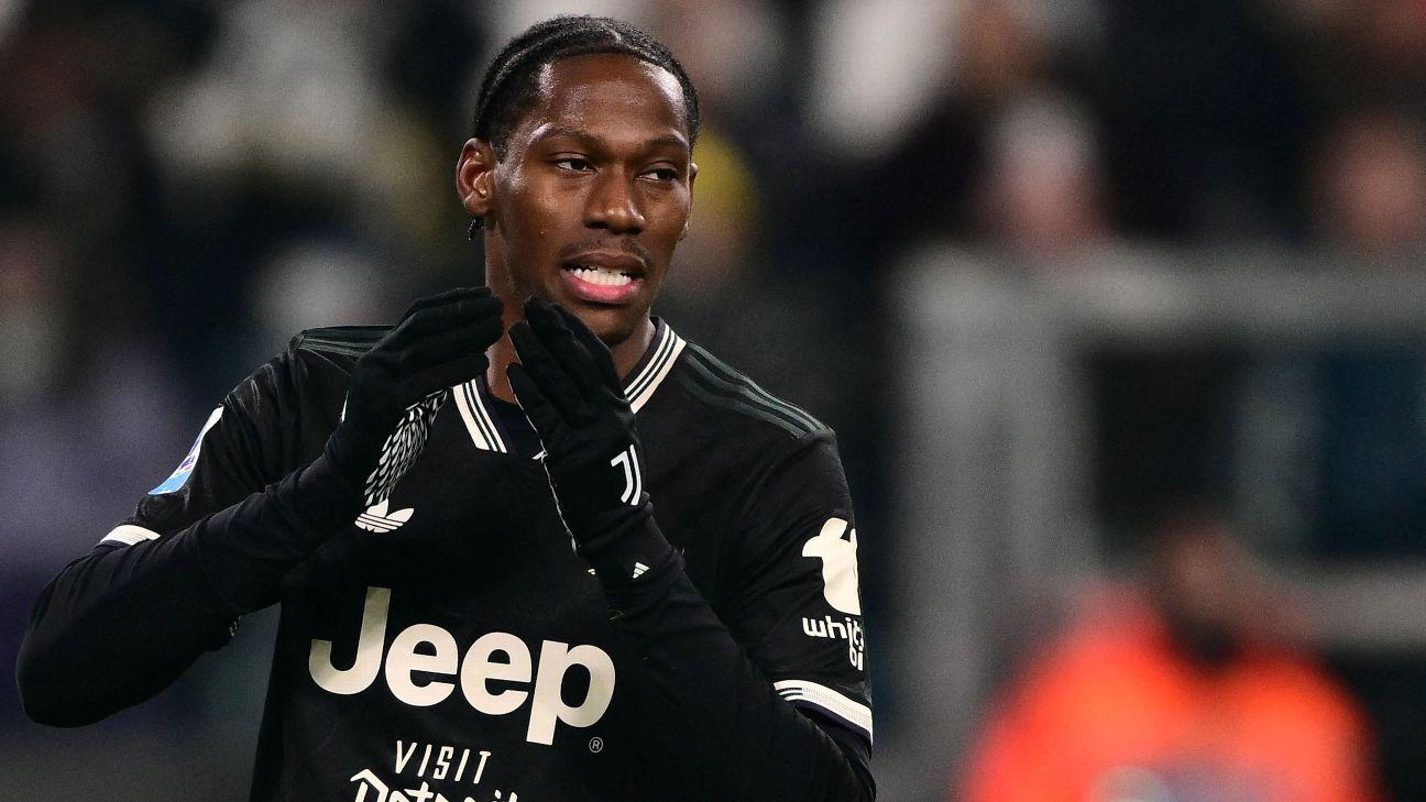 Juventus' Canadian forward Jonathan David reacts after missing a penalty during the his side's draw with Lecce.