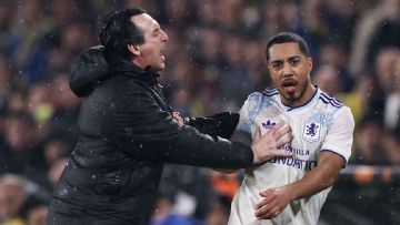 Aston Villa's Emery laughs off shove on Tielemans: 'He's my son'