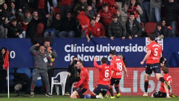 Real Madrid stunned in stoppage time by Osasuna, title race opens up