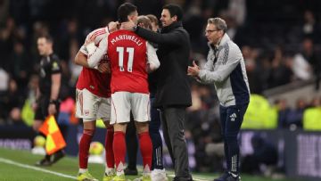 Arteta says 'ashamed' Arsenal showed grit in Tottenham win