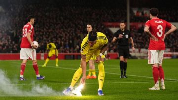 Nottingham Forest targeted with fireworks, advance in Europa League