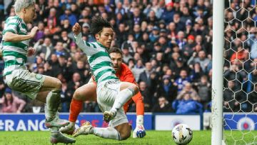 Rangers 2-2 Celtic: Reo Hatate rescues point after Youssef Chermiti bicycle kick in Old Firm derby