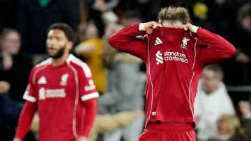 Another late goal is Liverpool's undoing in loss to last-place Wolves