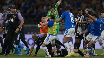 Hulk one of 23 players sent off in mass brawl in Brazil final