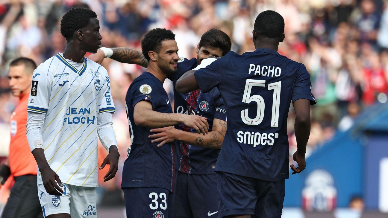 Warren Zaire-Emery's goal was cancelled out as PSG had to settle for a 2-2 draw with Lorient.