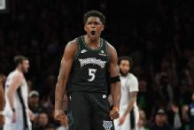 Anthony Edwards rallies Timberwolves to even series with Spurs