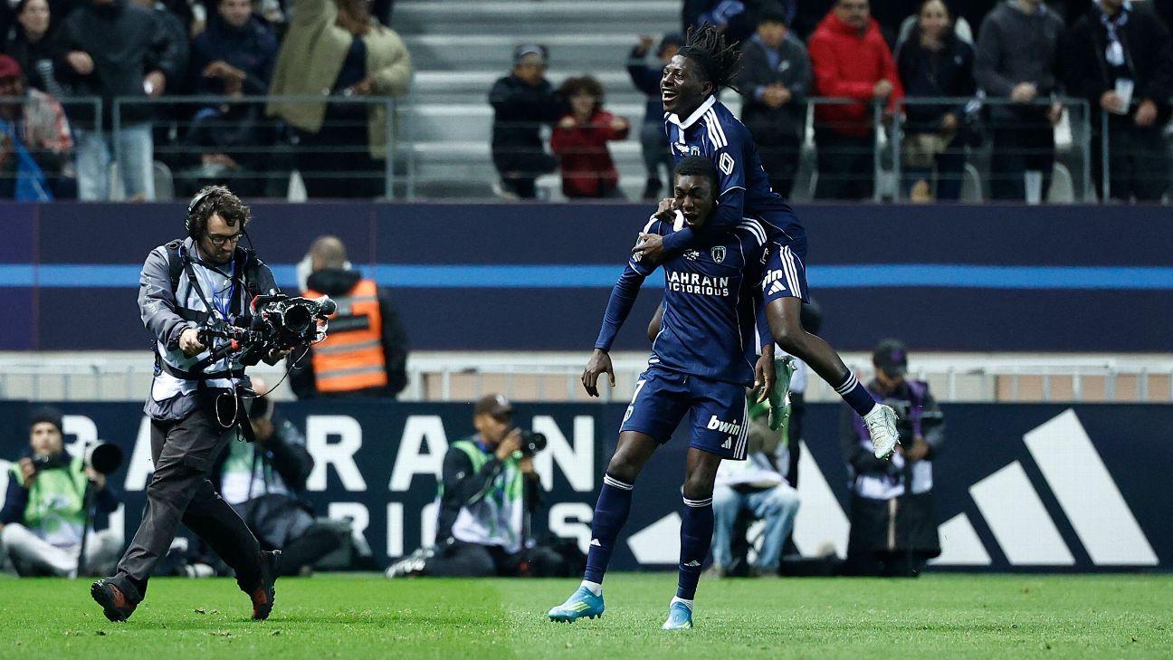 Gory scored twice for Paris FC as they won out over noisy neighbours PSG.