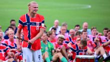 Haaland vibra e enlouquece com vitória sobre Brasil na Copa: 'É a maior partida da Noruega no futebol'