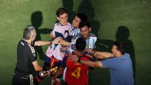 Argentina's Paredes sent off for fight after World Cup loss