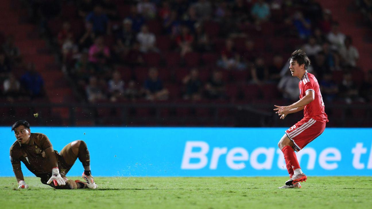 Harhys Stewart scored Singapore's opening goal on Tuesday evening with a glorious 35-yard effort -- but they were ultimately eliminated from the ASEAN Championship semis despite a 2-1 second-leg win over Thailand.