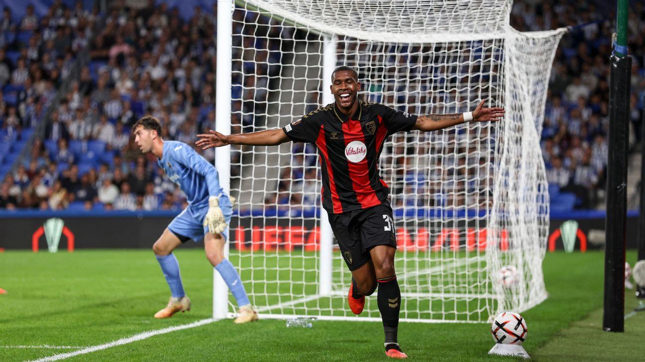 Rayan latched onto a superb lofted pass from Alex Scott to make it 2-0 to Bournemouth.