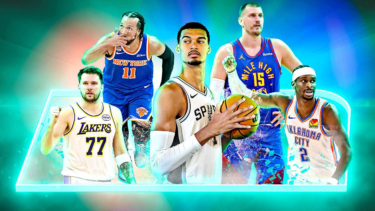 Luka Doncic, Jalen Brunson, Victor Wembanyama, Nikola Jokic, Shai Gilgeous-Alexander
