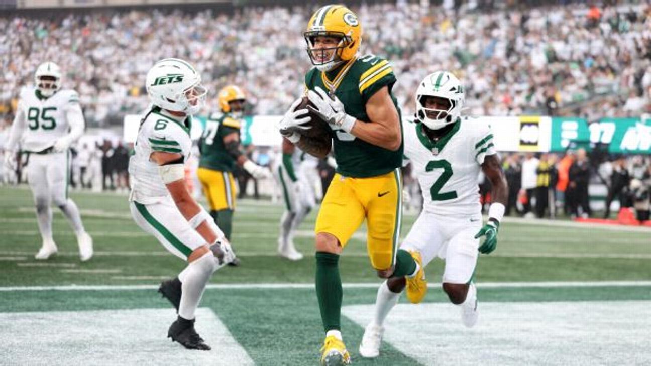 Packers wide receiver Christian Watson has found the end zone three times through the first two weeks of the season.