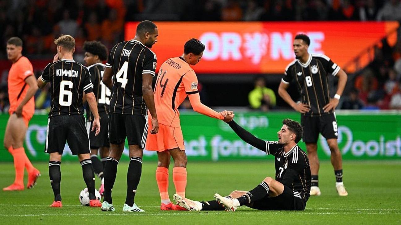Kai Havertz sustained a muscle injury during Germany's Nations League draw with Netherlands on Thursday.