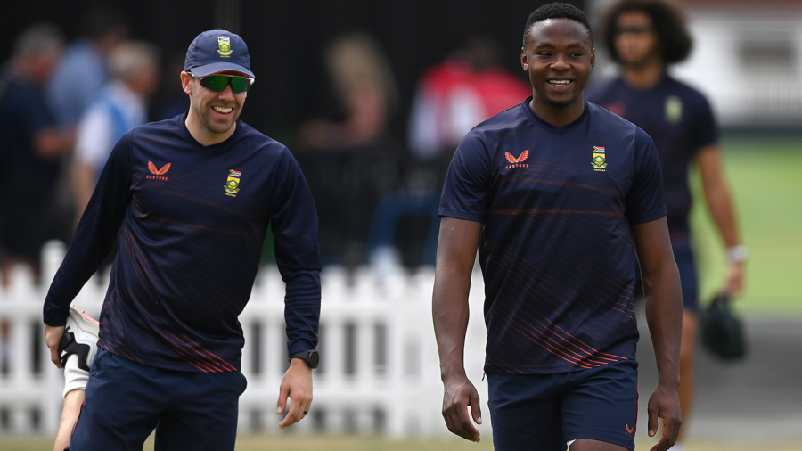 Anrich Nortje and Kagiso Rabada take part in South Africa training — Article image accompanying Kagiso Rabada ruled out of first Australia Test on WagerUp Sports News. Anrich Nortje and Kagiso Rabada take part in South Africa training — Article image accompanying Kagiso Rabada ruled out of first Australia Test on WagerUp Sports News.