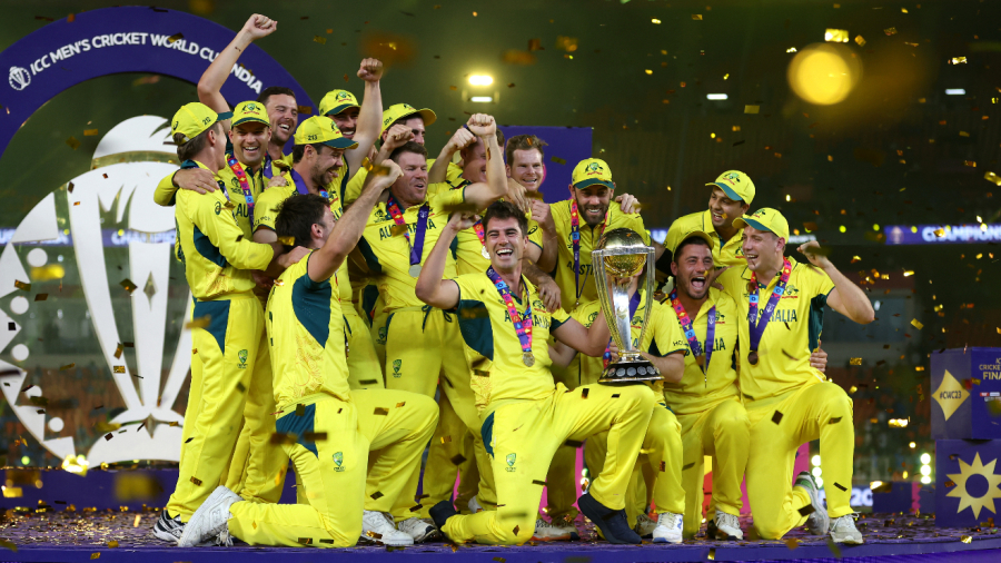 A jubilant Australian side with their prize — Article image accompanying Wanderers to host 2027 men's ODI World Cup final as well as India vs Pakistan on WagerUp Sports News. A jubilant Australian side with their prize — Article image accompanying Wanderers to host 2027 men's ODI World Cup final as well as India vs Pakistan on WagerUp Sports News.