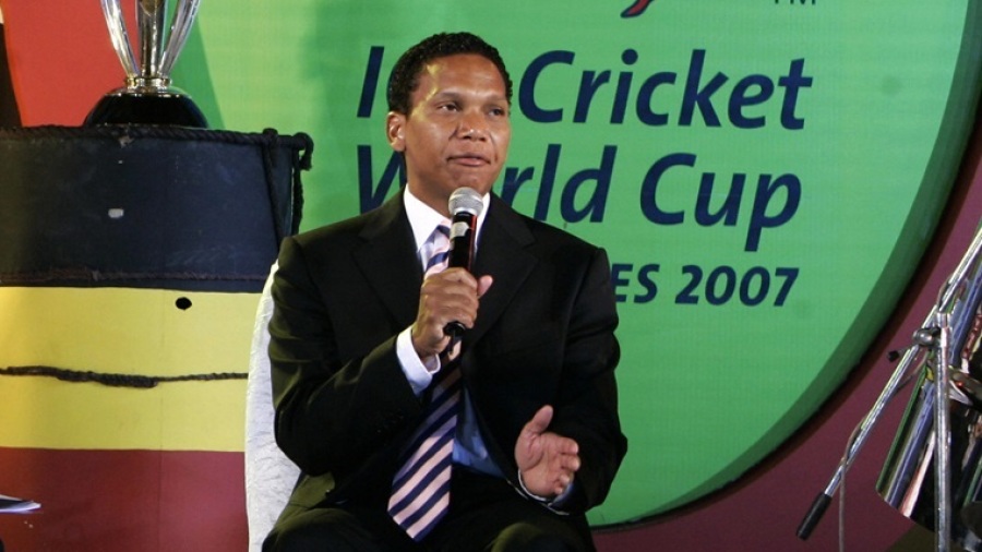 Chris Dehring (right) speaks during the announcement of the 2007 Men's ODI World Cup in Delhi — Article image accompanying CWI CEO: 'Don't want players to feel there is the proverbial gun to their head to sign contracts' on WagerUp Sports News.