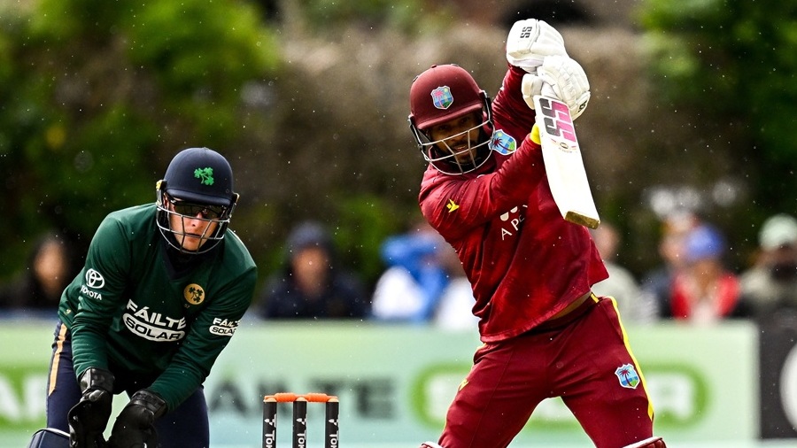 Lorcan Tucker looks on as Shai Hope, who made 75, hits a shot — Article image accompanying South Africa, Namibia to co-host World Cup Qualifiers from February 26 to March 21 on WagerUp Sports News. Lorcan Tucker looks on as Shai Hope, who made 75, hits a shot — Article image accompanying South Africa, Namibia to co-host World Cup Qualifiers from February 26 to March 21 on WagerUp Sports News.