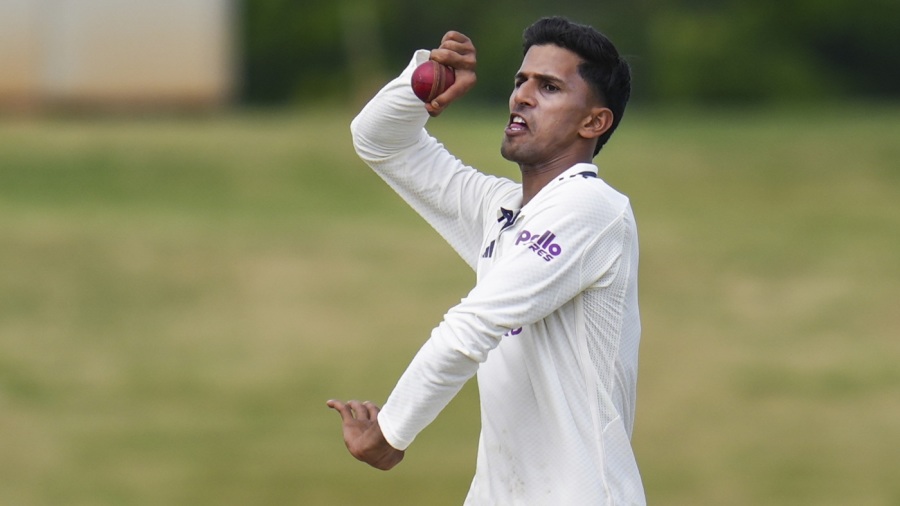Tanush Kotian bowls — Article image accompanying Kotian braces for Ranji season with new tricks up his sleeve on WagerUp Sports News. Tanush Kotian bowls — Article image accompanying Kotian braces for Ranji season with new tricks up his sleeve on WagerUp Sports News.