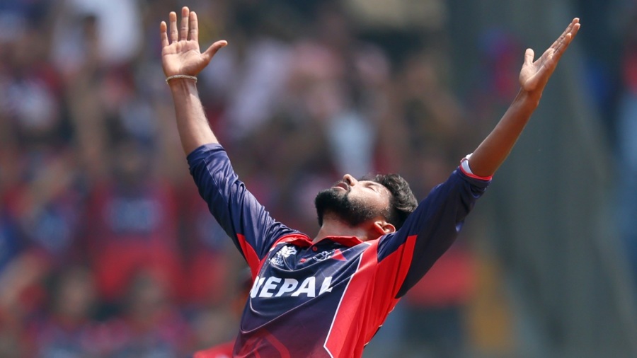 Nandan Yadav celebrates Brandon King's wicket — Article image accompanying Nepal vs Sri Lanka - cracking contest on the cards if the rain stays away on WagerUp Sports News.