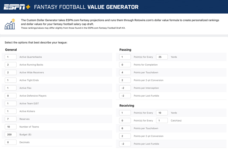 espn fantasy football rankings