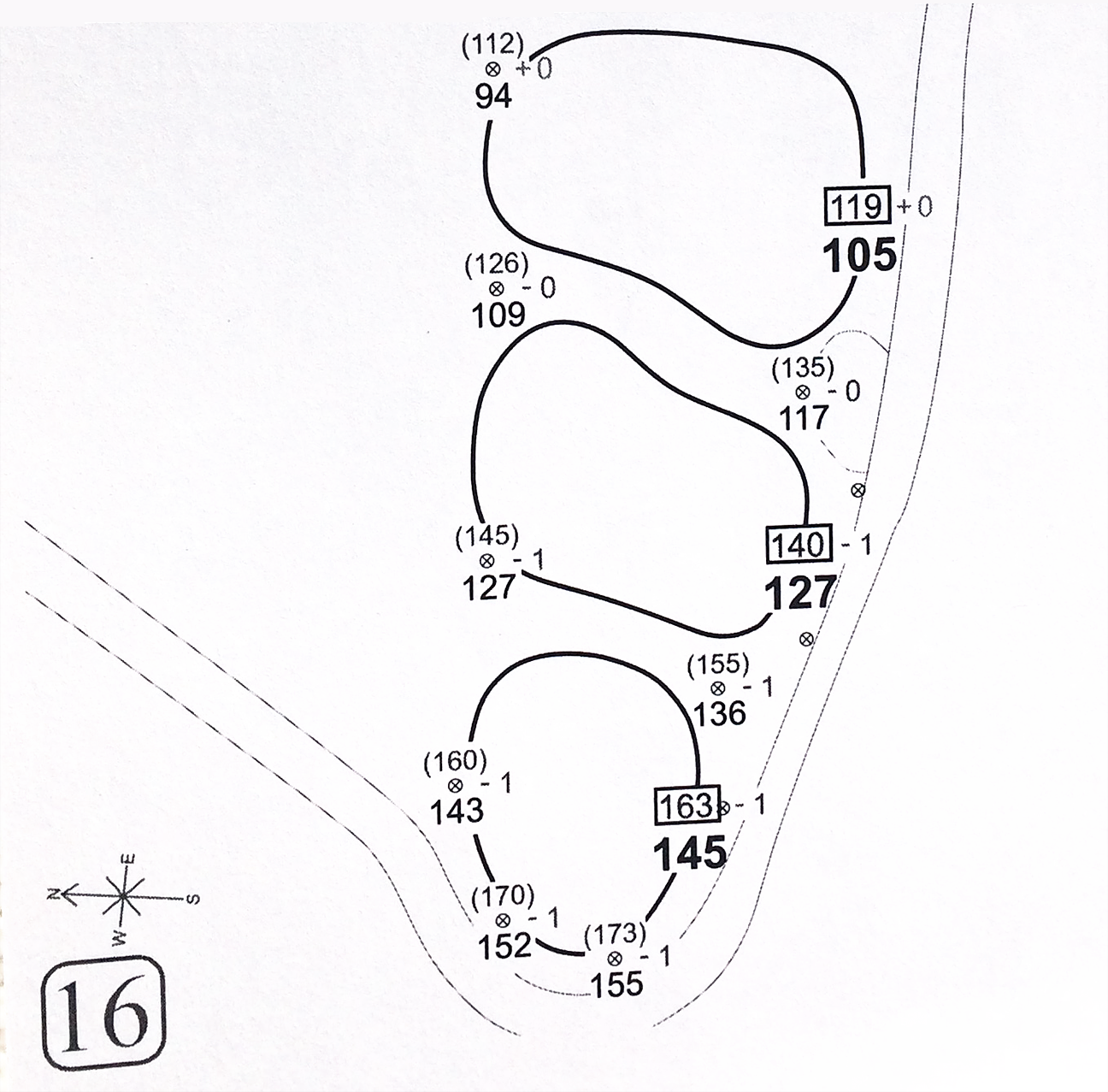 hole 16 waste management yardage