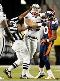 Oakland, United States. 30th Nov, 2003. Oakland Raiders receiver Jerry Rice  on the sidelines against the Denver Broncos.The Broncos defeated the  Raiders, 22-8, at Network Associates Coliseum in Oakland, Calif. on Sunday