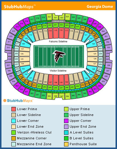Georgia Dome Seating Chart, Pictures, Directions, and History - Atlanta ...