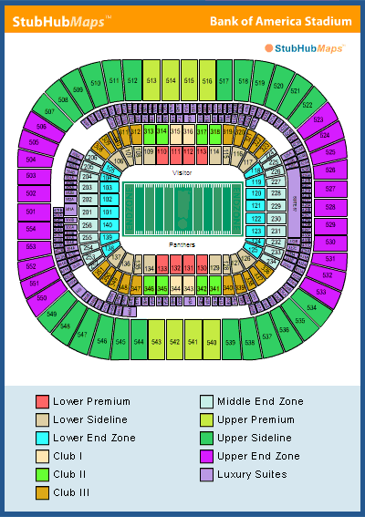 Bank of America Stadium Seating Chart, Pictures, Directions, and ...