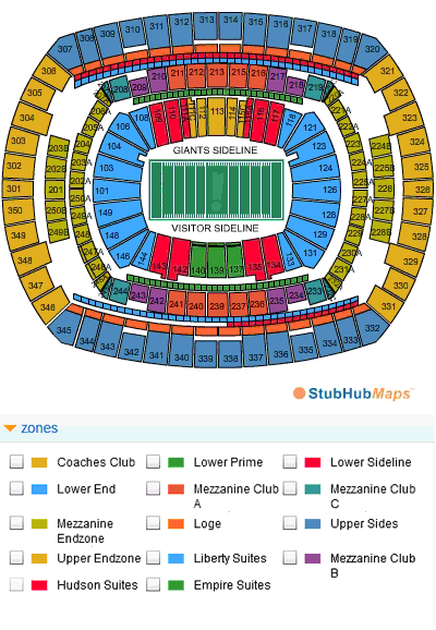 Metlife Stadium Stadium Seating Chart