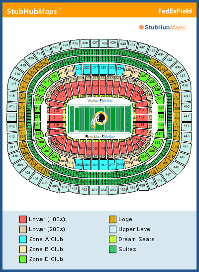 Washington Redskins Seating Chart Fedex Field