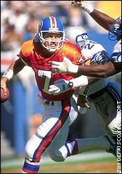 John Hadl, San Diego Chargers' QB. Love the old powder blue uniforms and  throwback helmet.