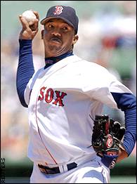 At Fenway Park Pedro Martinez strikes out five of the six batters