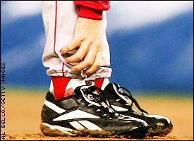 Curt Schilling's bloody sock worn during Boston Red Sox game sells