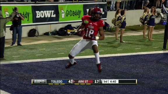 Arkansas St falls to Toledo 63-44 at GoDaddy Bowl