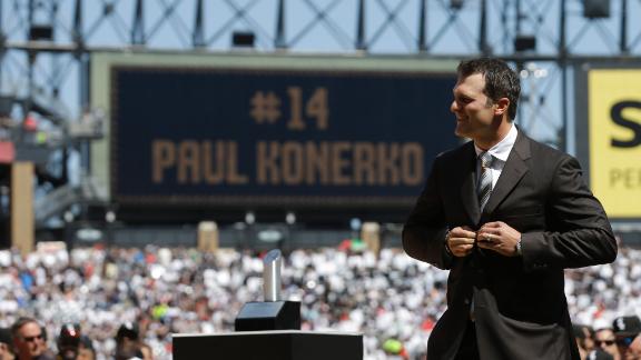 Chicago White Sox retire former first baseman Paul Konerko's No. 14 - ABC7  Chicago