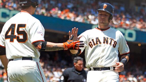 Giants hit 4 triples for 1st time since '60, beat Pads 13-8 - ABC7 San Francisco Giants hit 4 triples for 1st time since '60, beat Pads 13-8 - ABC7 San Francisco