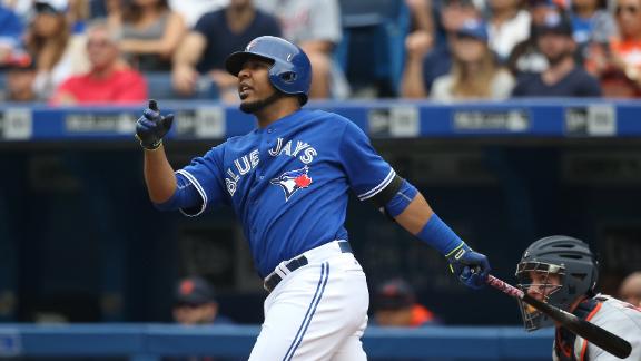 EDWIN ENCARNACION Blue Jays DH hits a two-run homer in fourth