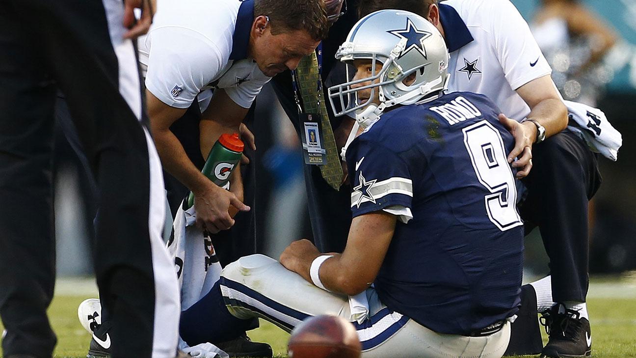 Tony Romo won't need surgery to fix broken collarbone - ABC7 Los Angeles