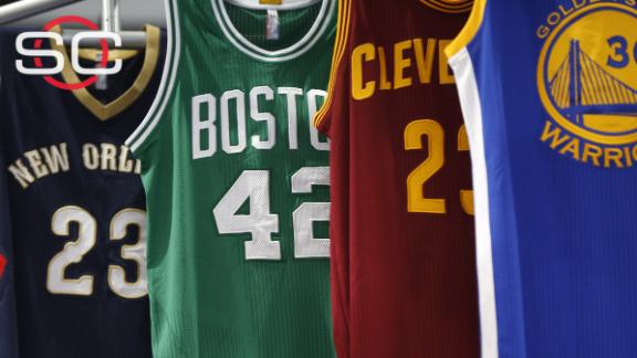 An in-depth look at NBA jerseys with full advertising - ESPN